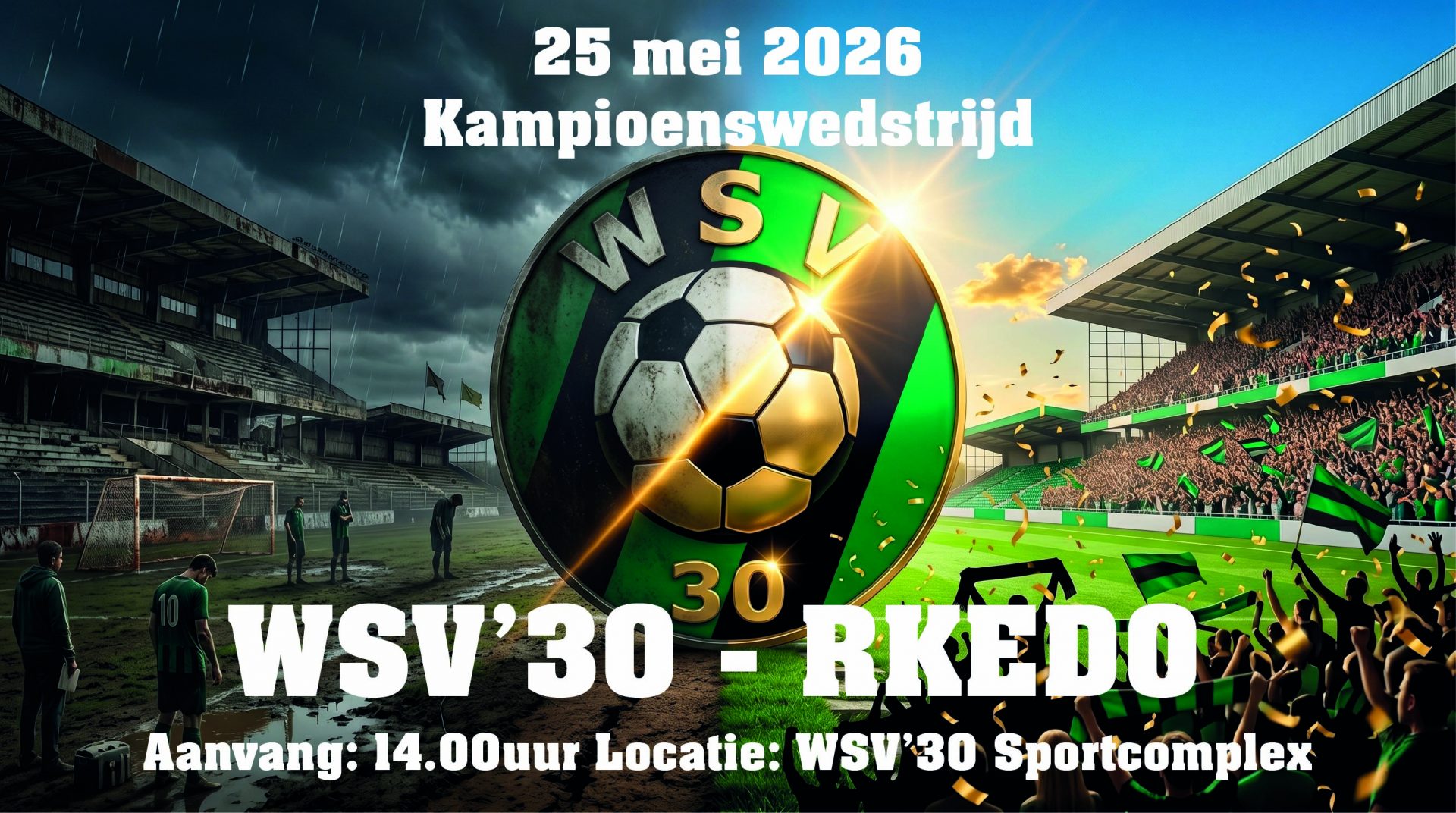 Wij komen sterker terug: Maandag 25 Mei de Kampioenswedstrijd tegen RKEDO!