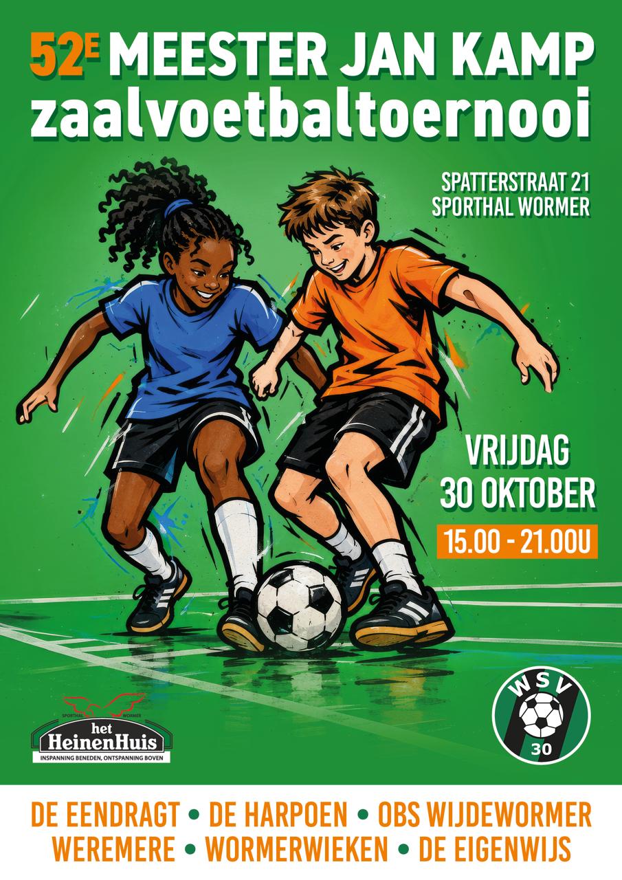 Save the Date: 52e Meester Jan Kamp-zaalvoetbaltoernooi
